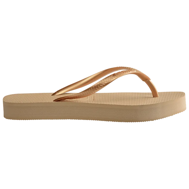 Havaianas Womens Slim Flatform Sandal Golden