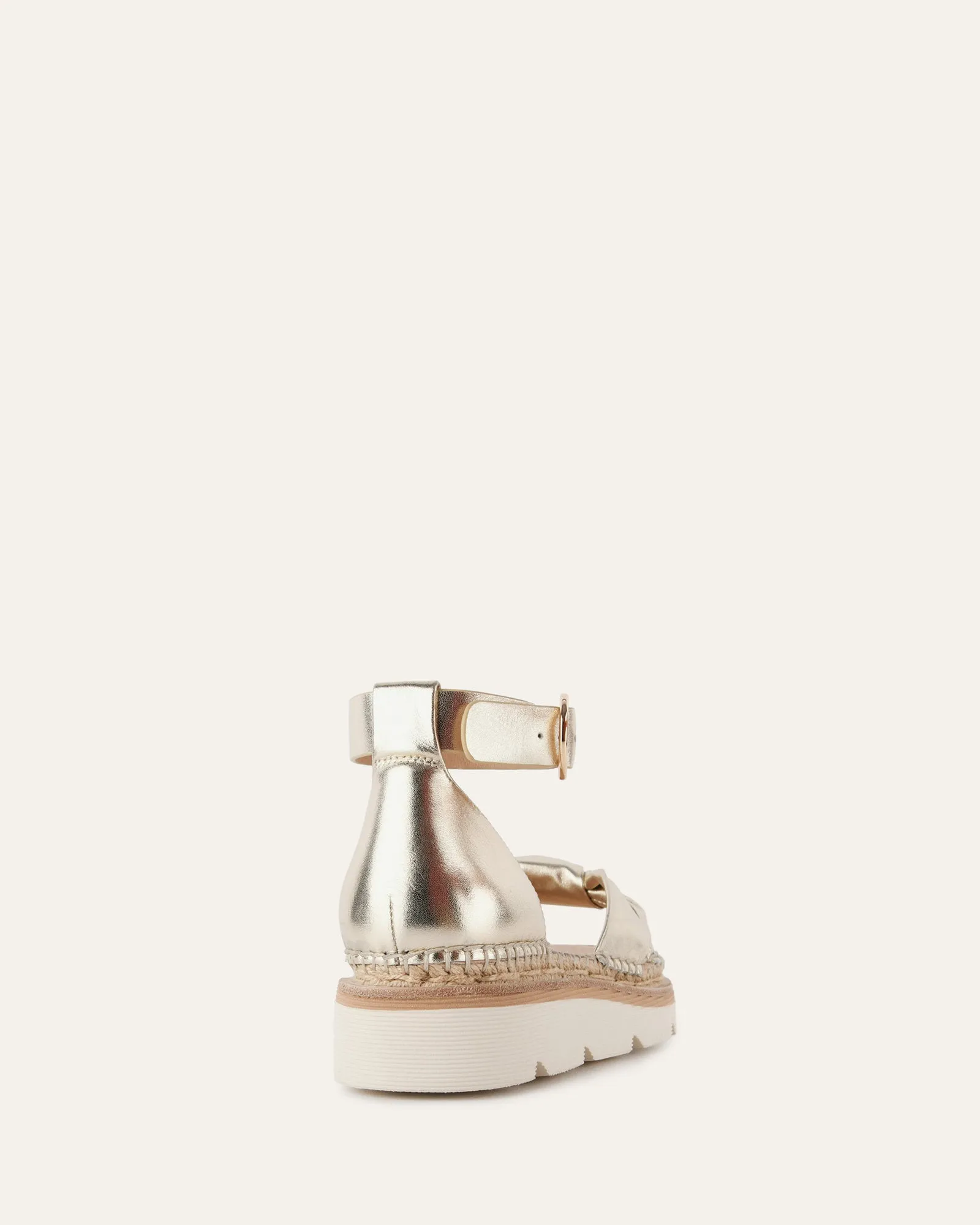 IRIS FLAT SANDAL LIGHT GOLD LEATHER