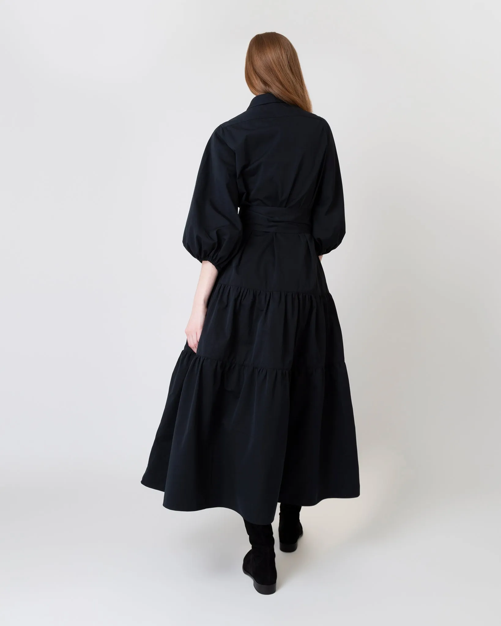 Isla Shirtdress in Black Poplin