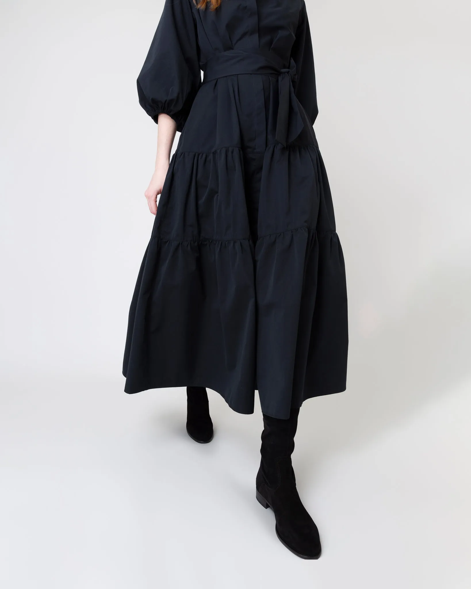 Isla Shirtdress in Black Poplin