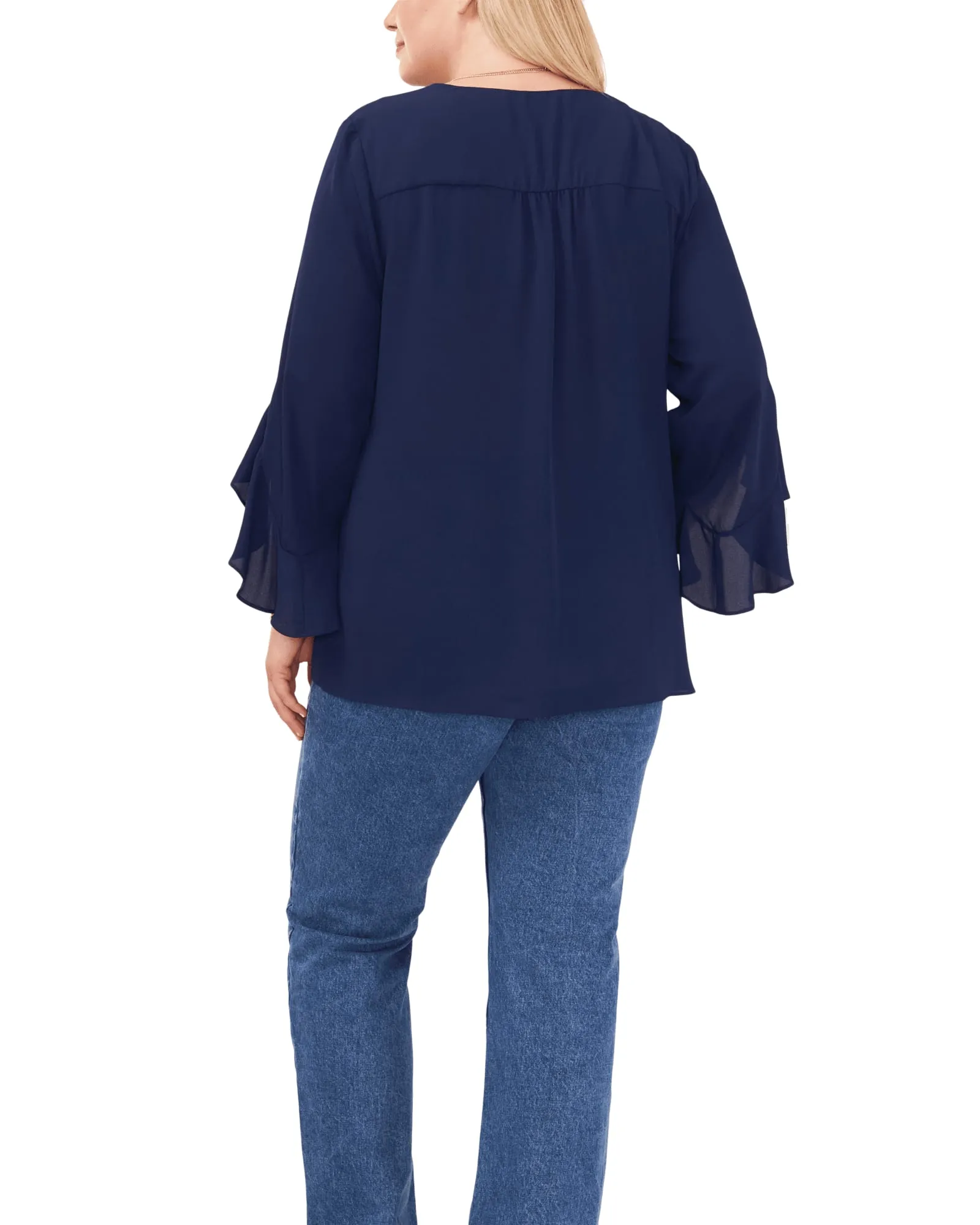 Jayda Flutter Sleeve Romance Top | 407-407 CLASSIC NAVY (VC)