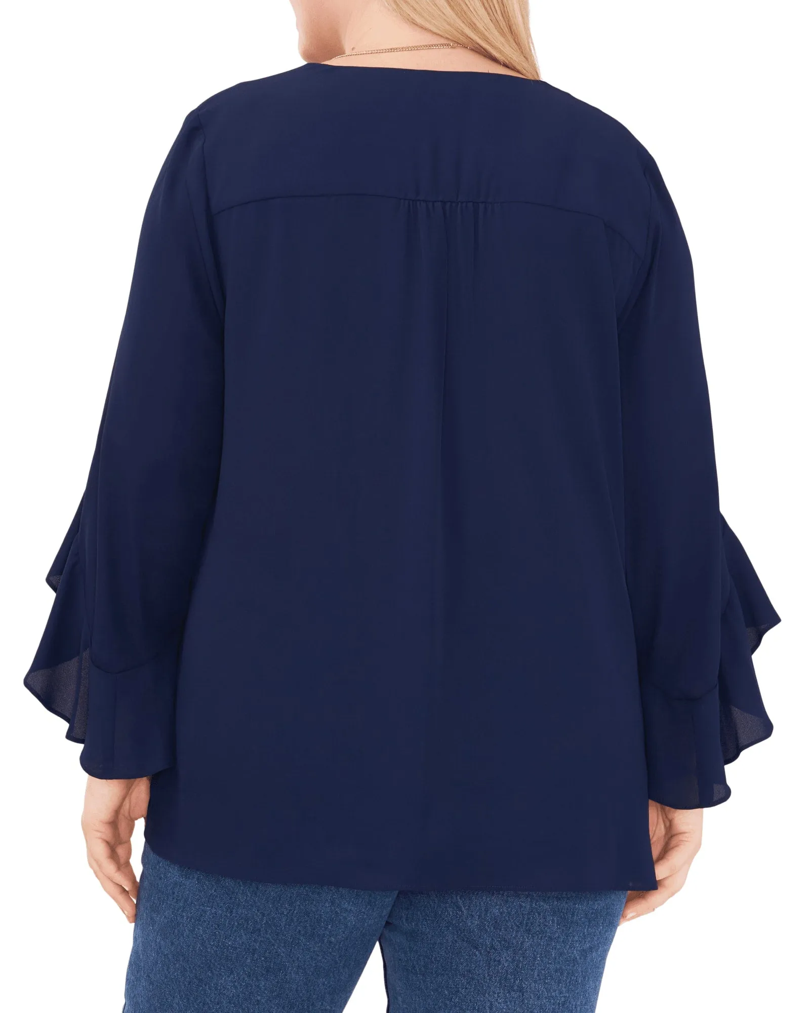 Jayda Flutter Sleeve Romance Top | 407-407 CLASSIC NAVY (VC)