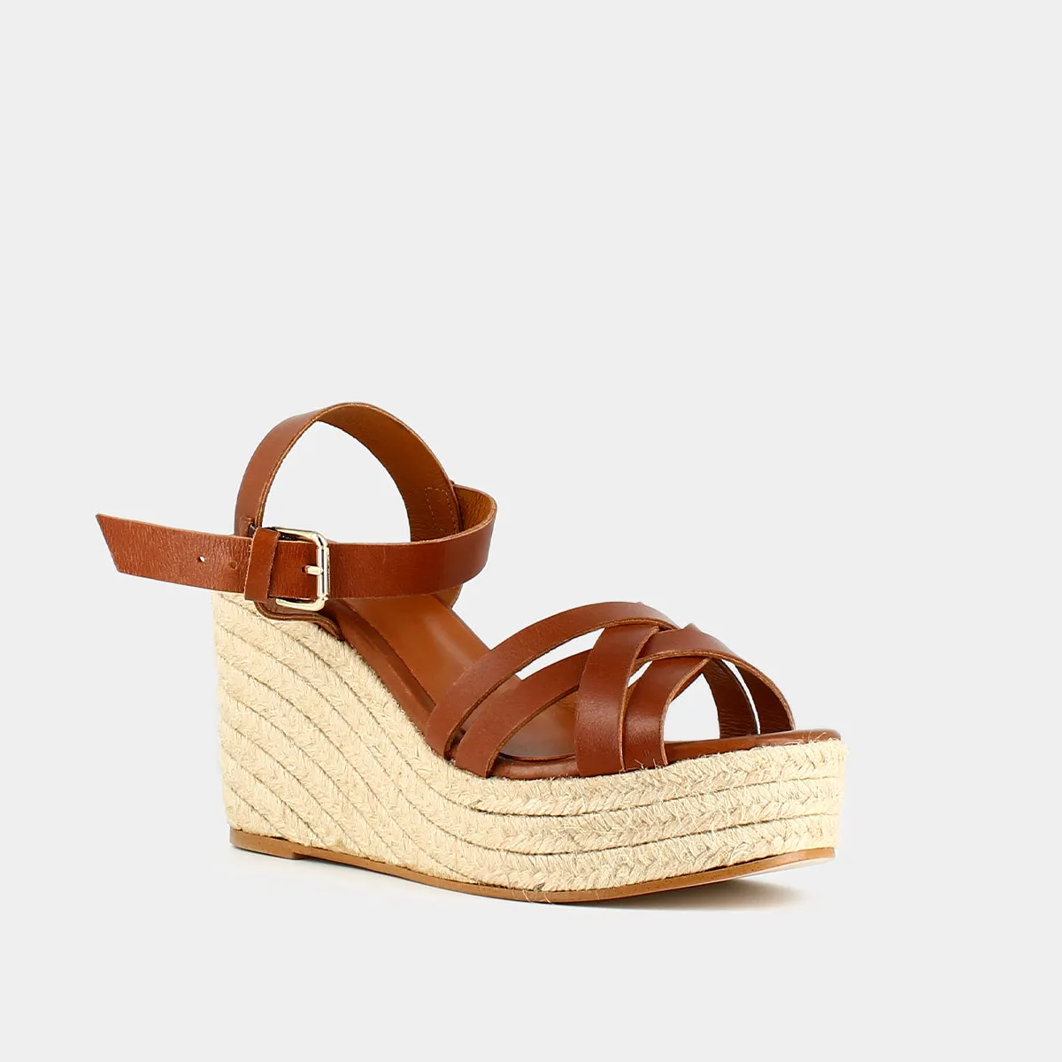 Jonak - Espadrilles Sacha Cuir  - Cognac