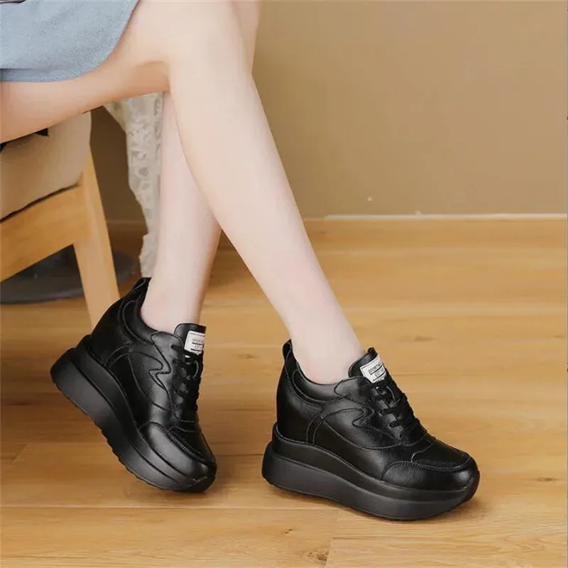 Joskaa 2024 New Black Platform Breathable Sneakers