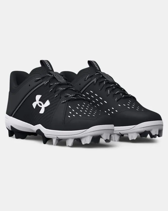 Kids' UA Leadoff Low RM Jr. Baseball Cleat - Black/White