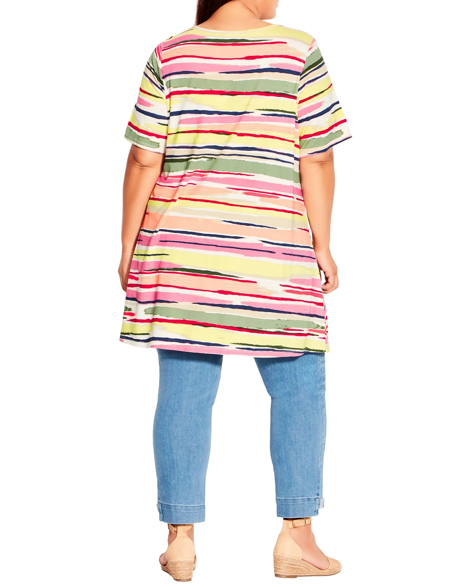 Livvy Pleated Front Tunic | Yellow / Pink