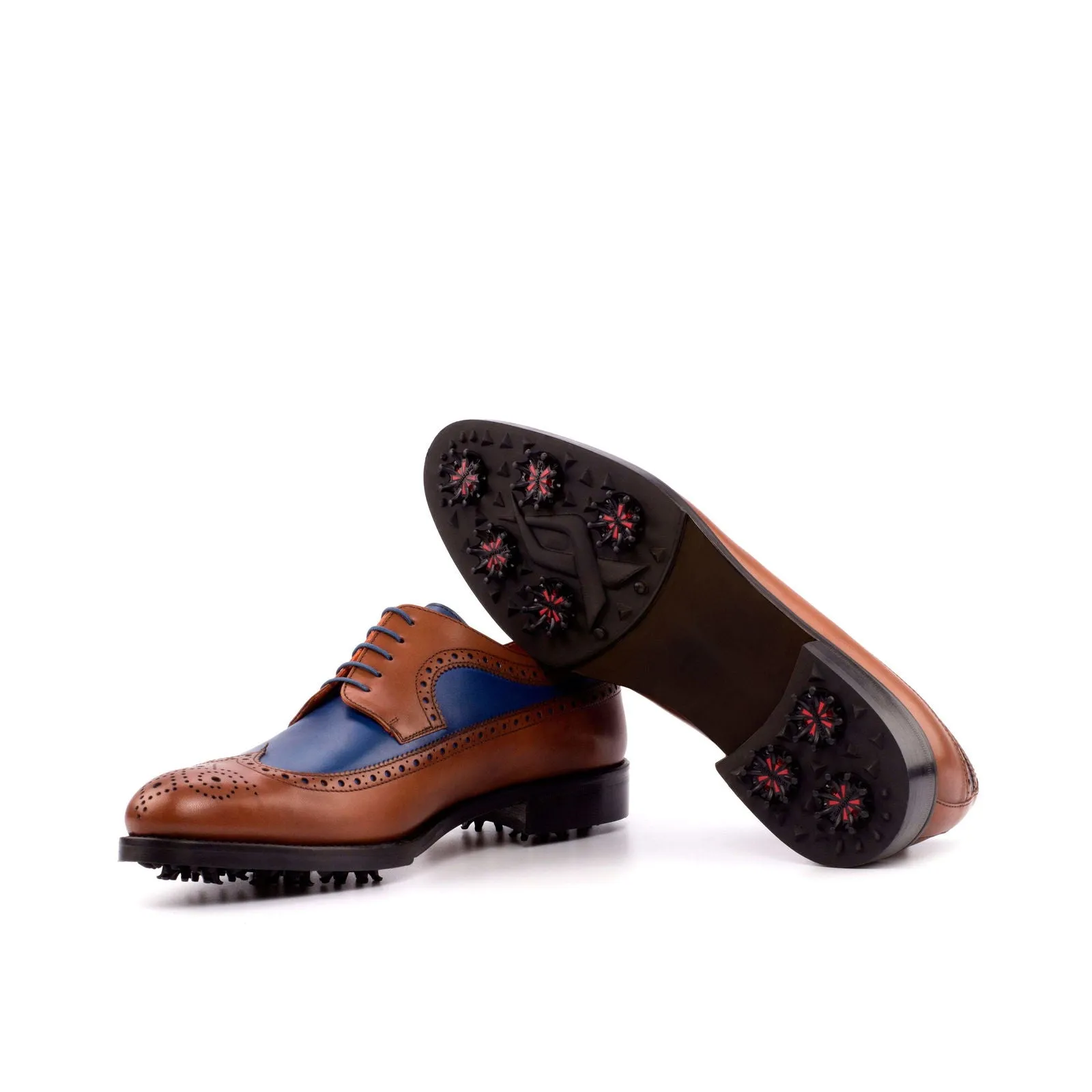 Longwing Blucher-Painted Calf, Blue, Brown-Wholesale