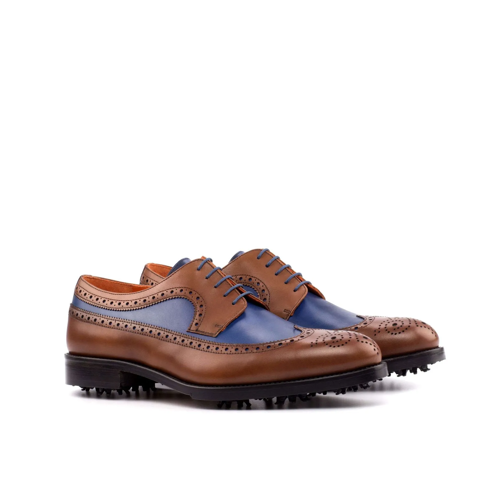 Longwing Blucher-Painted Calf, Blue, Brown-Wholesale