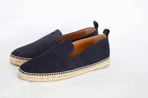 Luxury Men's Espadrilles Genuine Suede Navy