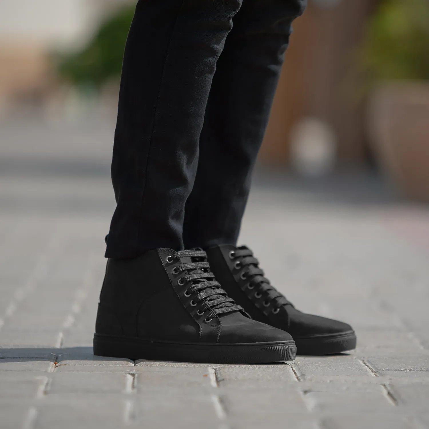 Marty High Top Black Nubuck Sneakers