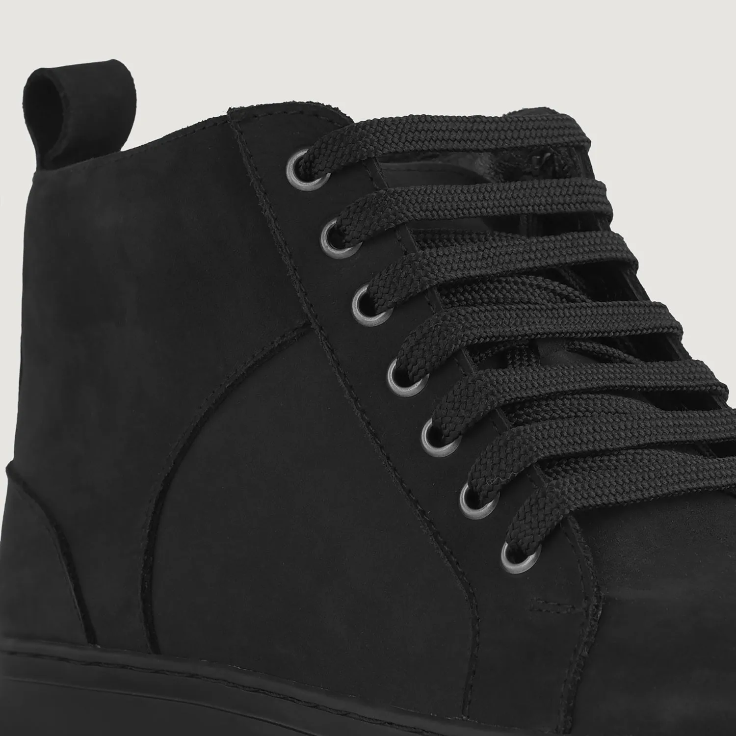 Marty High Top Black Nubuck Sneakers