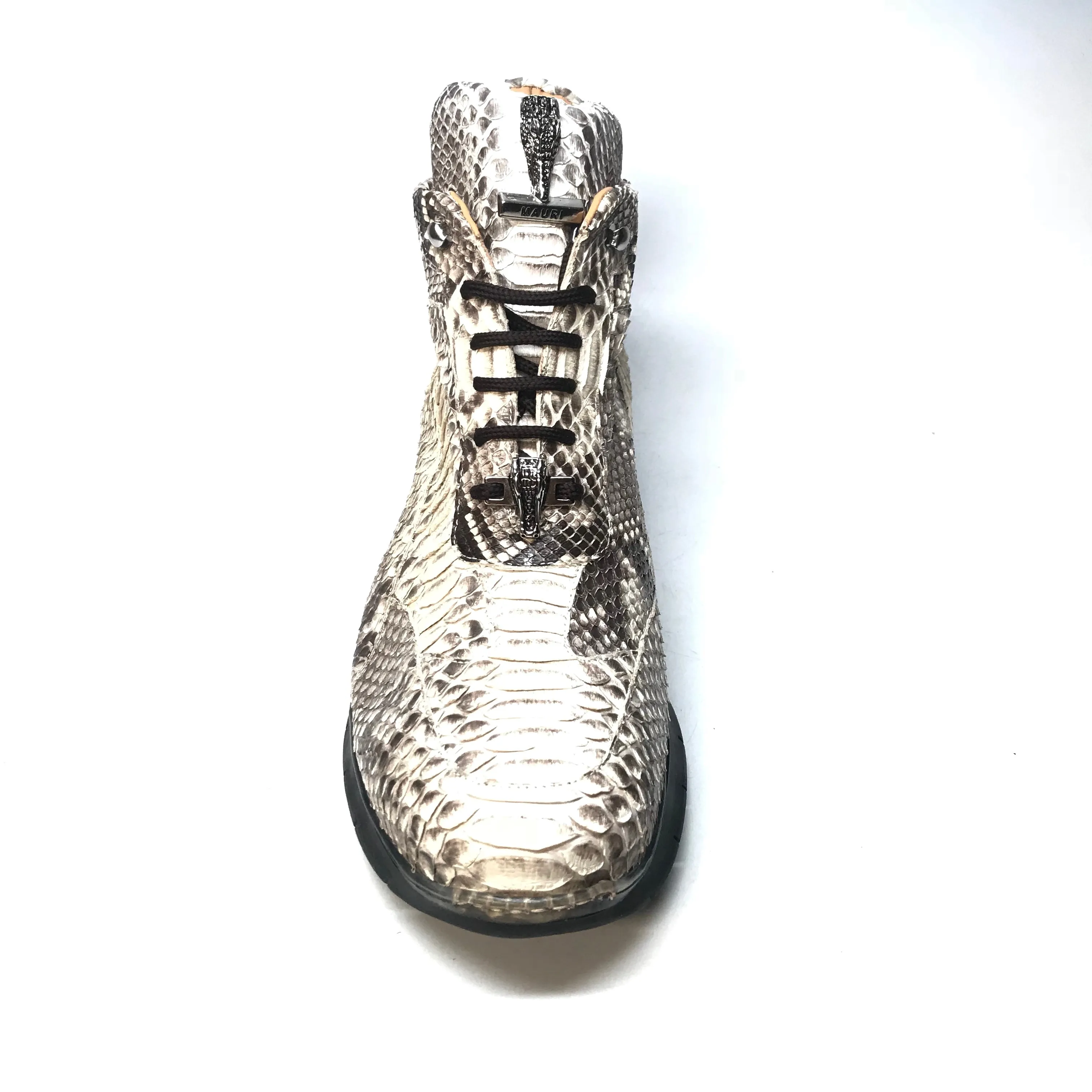 Mauri 8593 Natural Python Snakeskin Hightop Sneakers