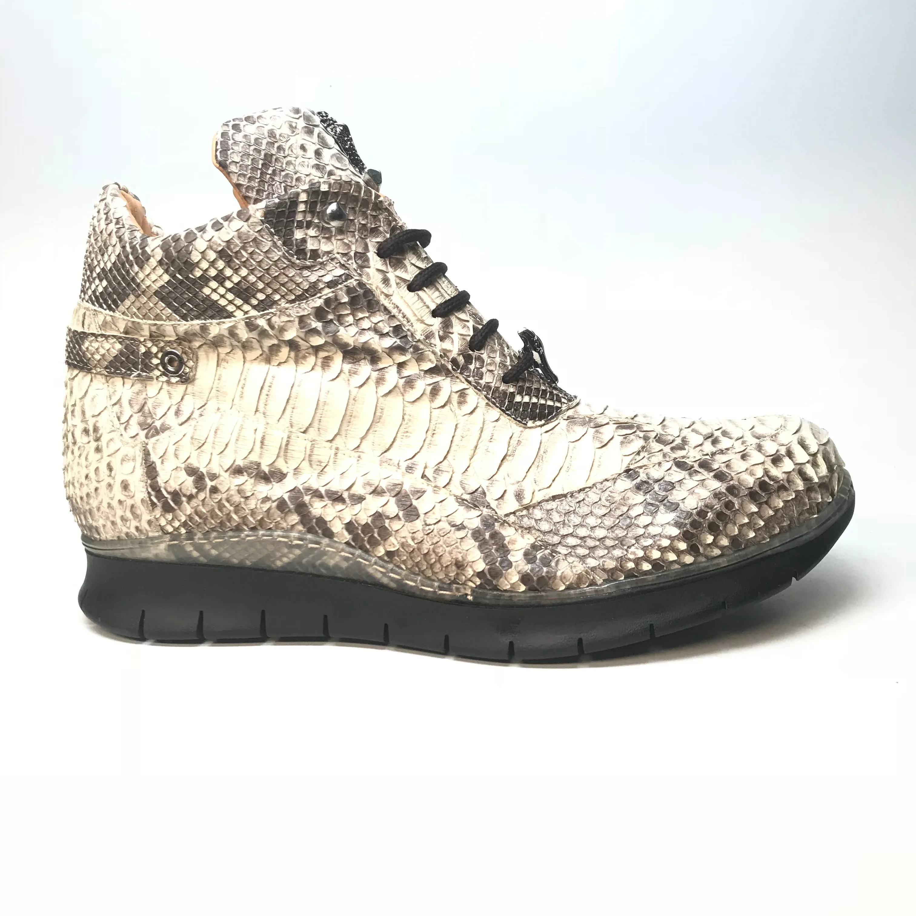 Mauri 8593 Natural Python Snakeskin Hightop Sneakers