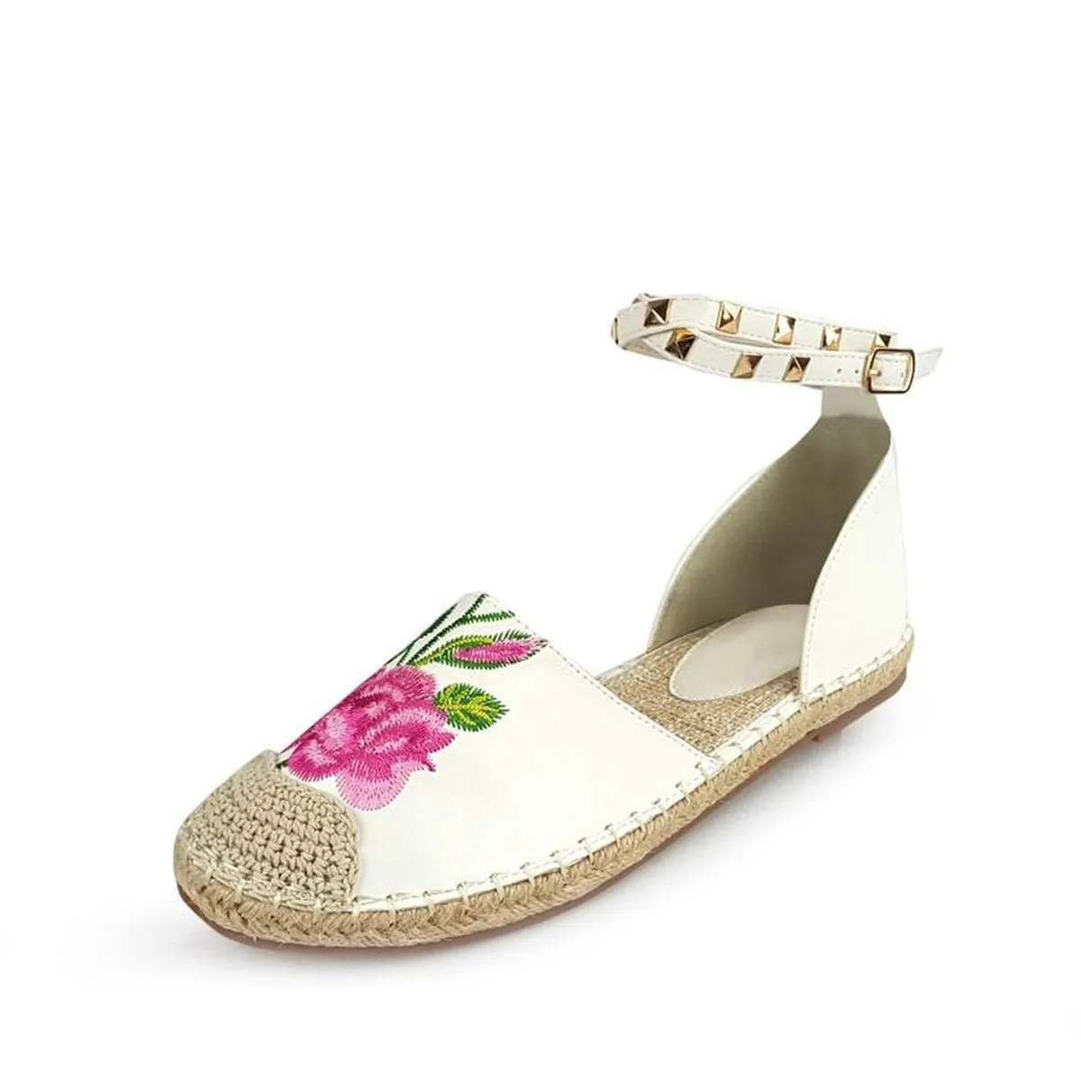 Melany Flower Print Ankle Strap Espadrille