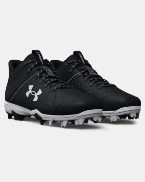 Men's UA Leadoff Mid RM Baseball Cleat - Black/White