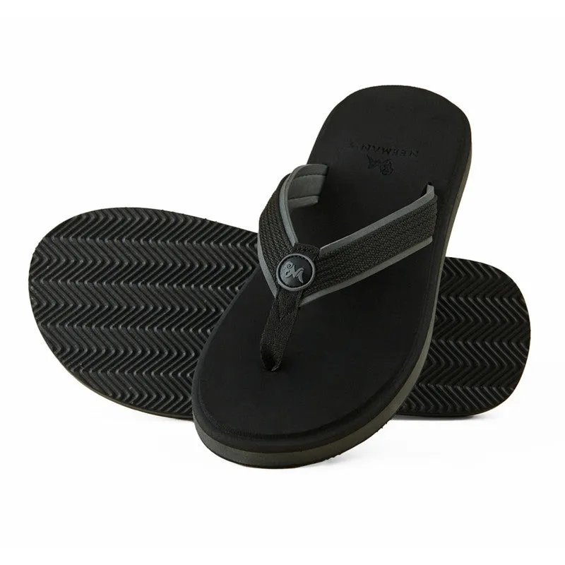 Neeman's Eco Fluffy Flip Flops | Black | Soft & Comfortable