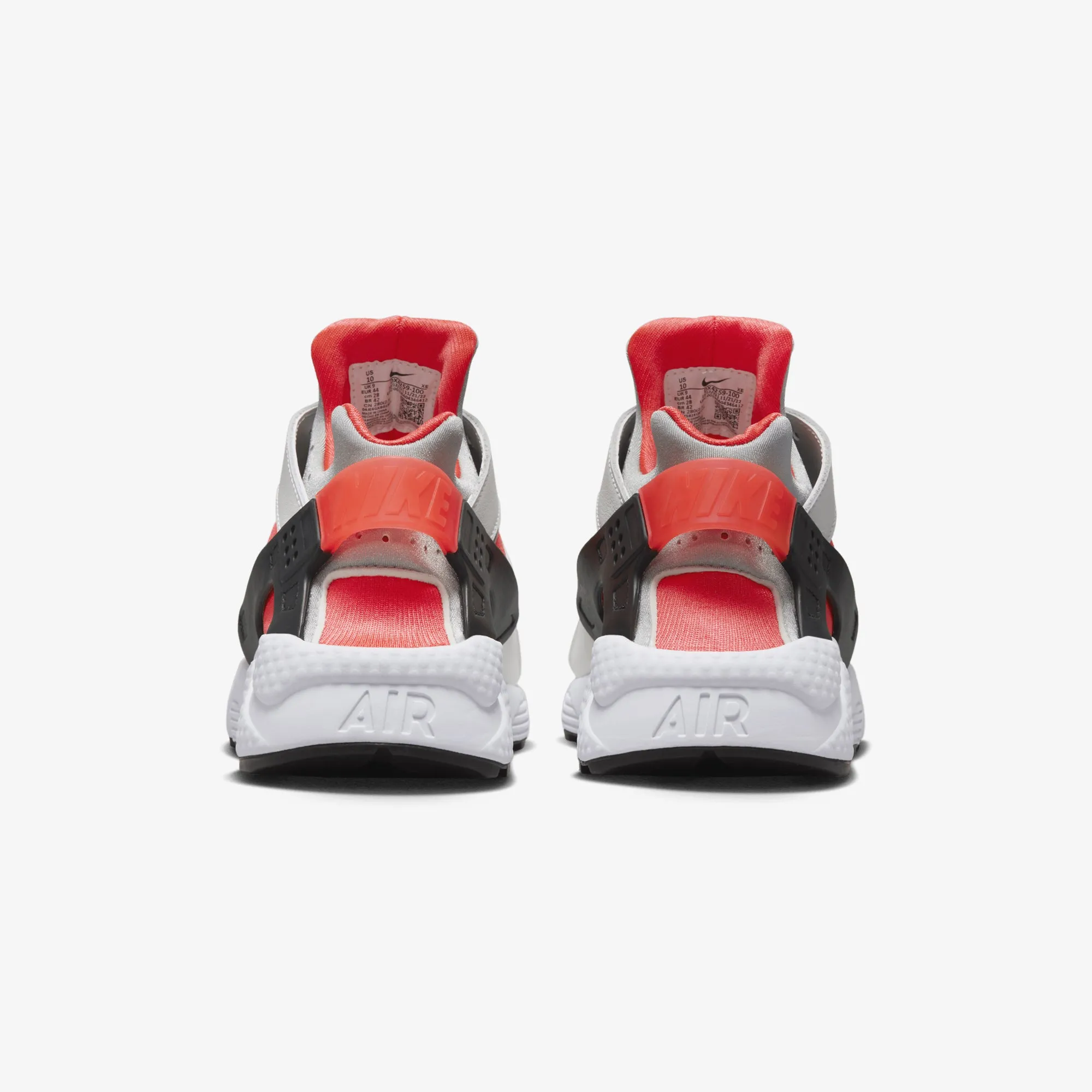 Nike | AIR HUARACHE  { WHITE/METALLIC SILVER-INFRARED 23-BLACK