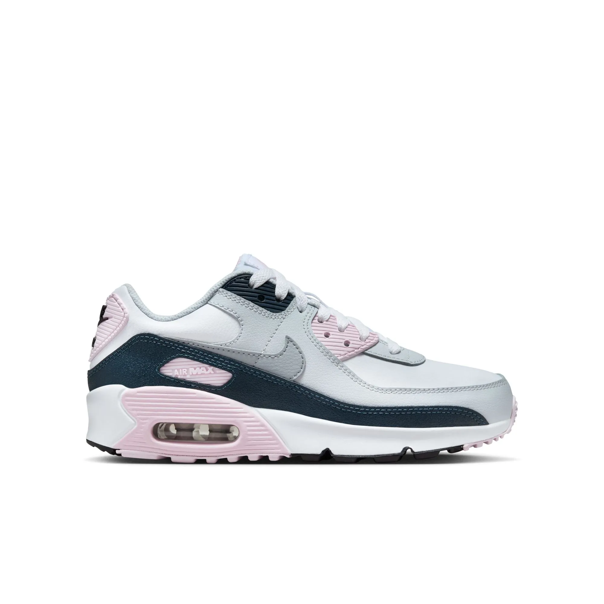 Nike - Boy - GS Air Max 90 - White/Wolf Grey/Pink Foam/Navy