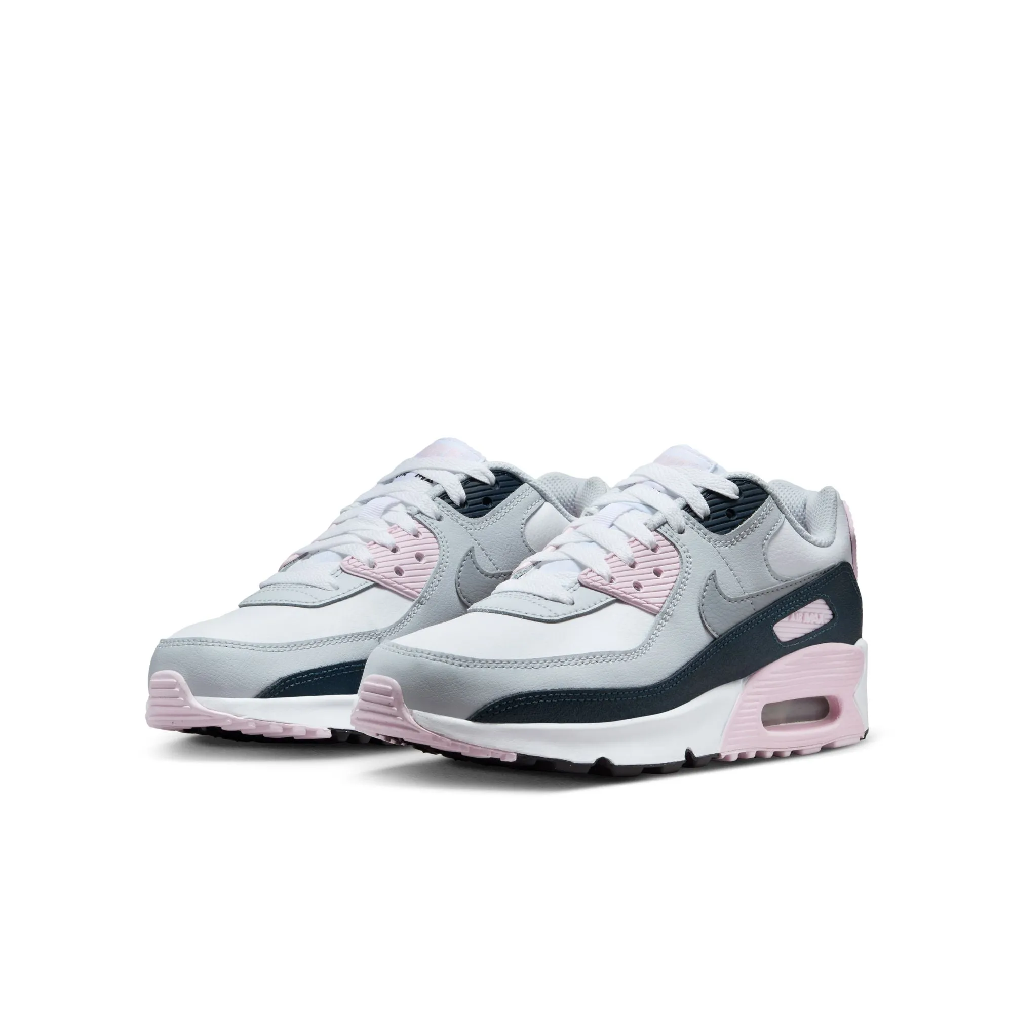 Nike - Boy - GS Air Max 90 - White/Wolf Grey/Pink Foam/Navy