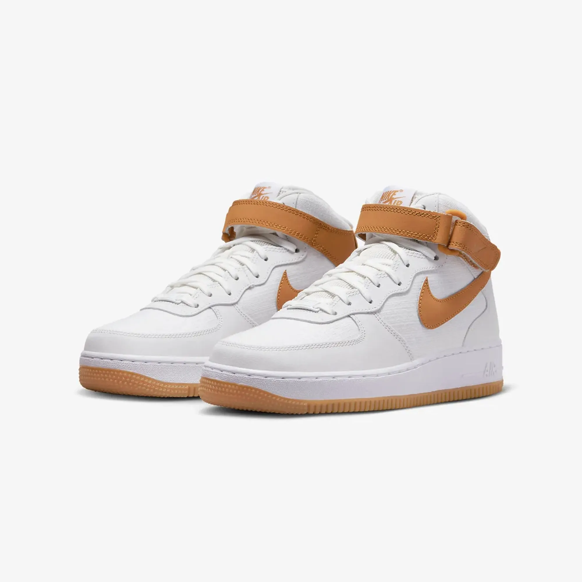 Nike | WMN'S AIR FORCE 1 '07 MID { SUMMIT WHITE/DESERT OCHRE-SUMMIT WHITE