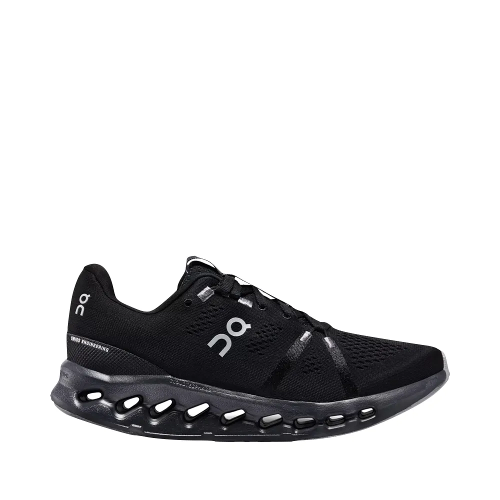 On Women's Cloudsurfer Running Sneaker in All Black