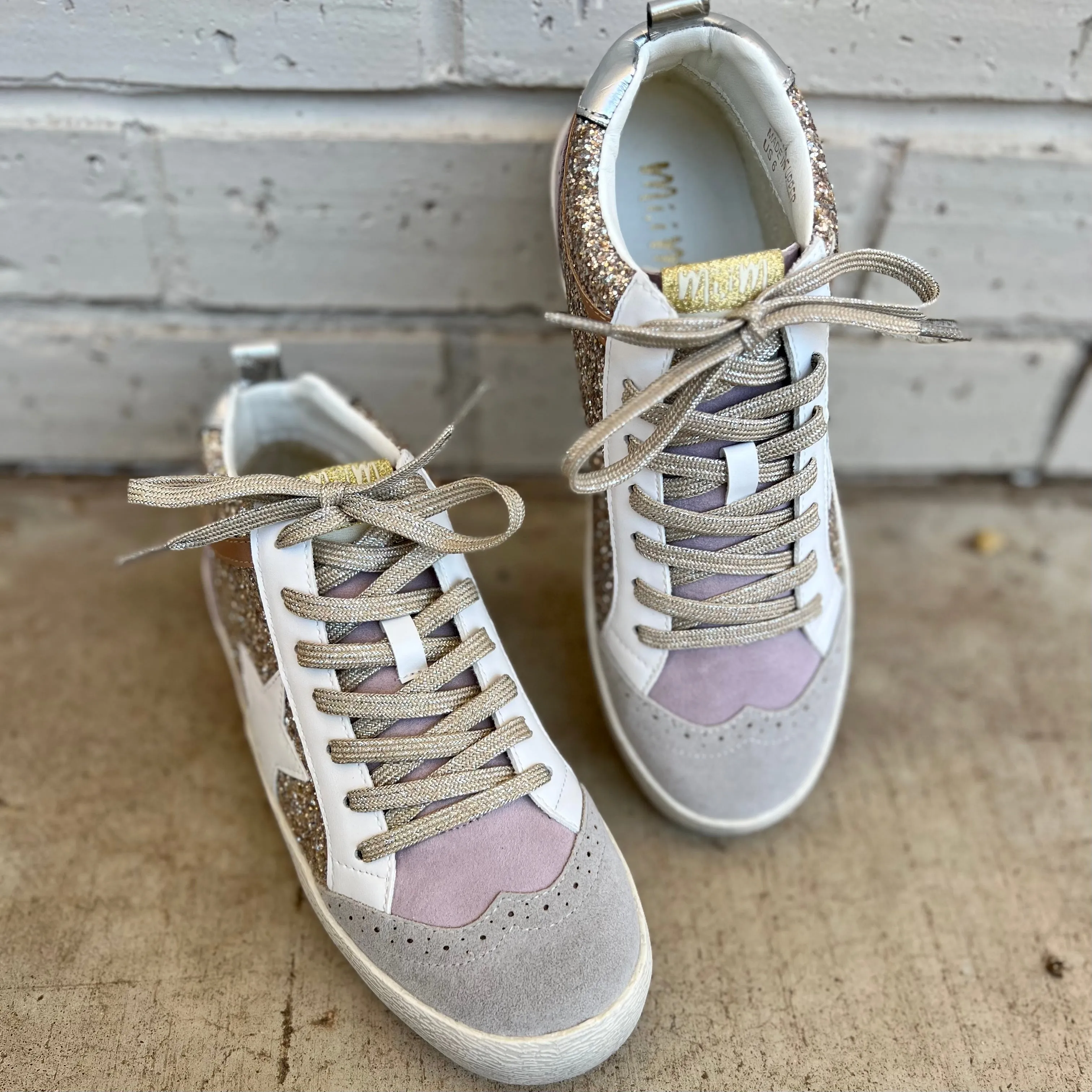 Oxford Lilacs & Gold Sneakers