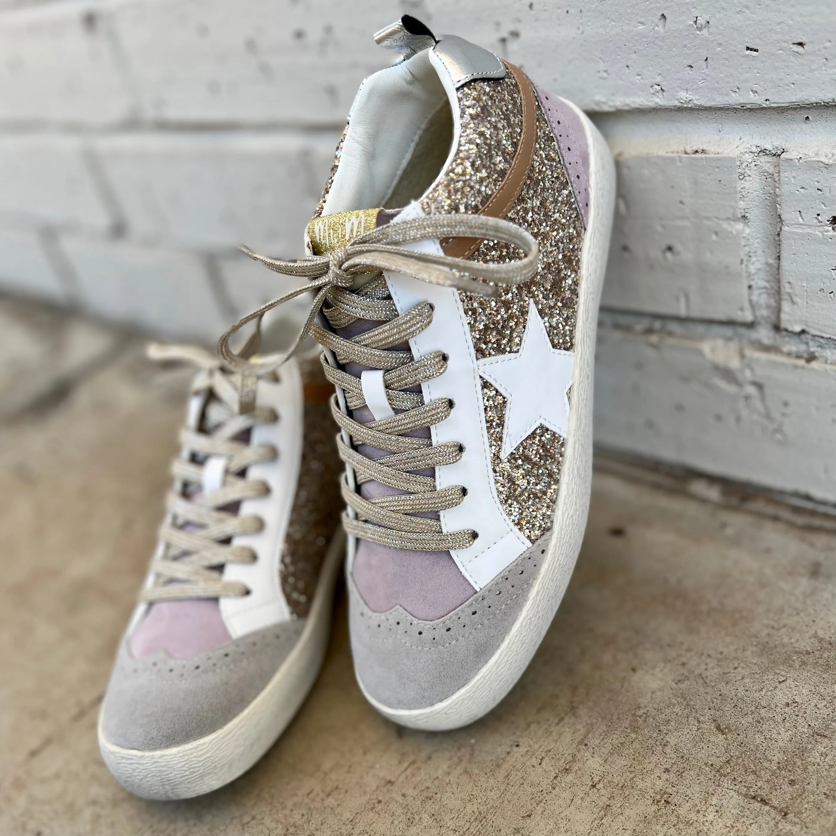 Oxford Lilacs & Gold Sneakers