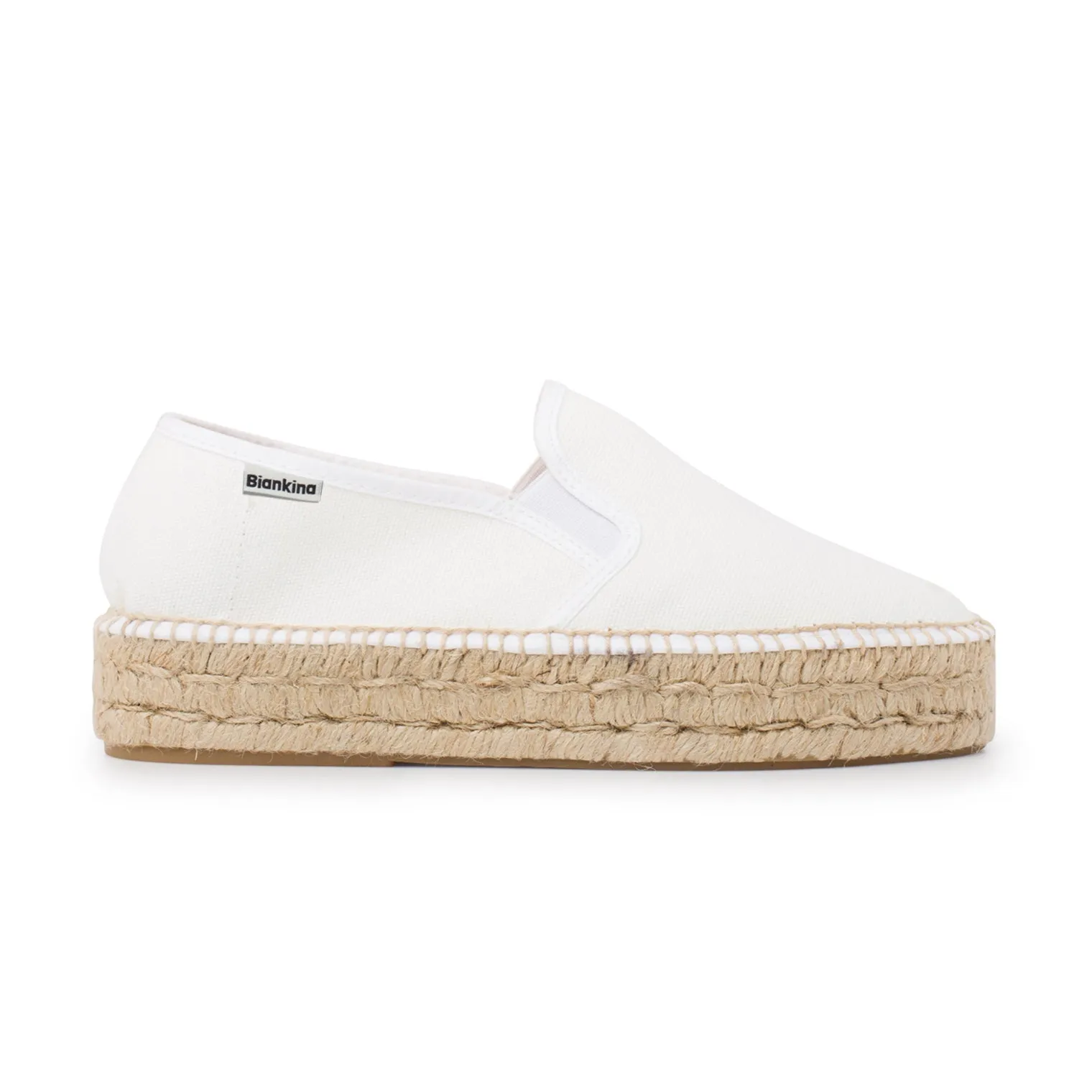 Palma Canvas Espadrille Platform Slip On - White