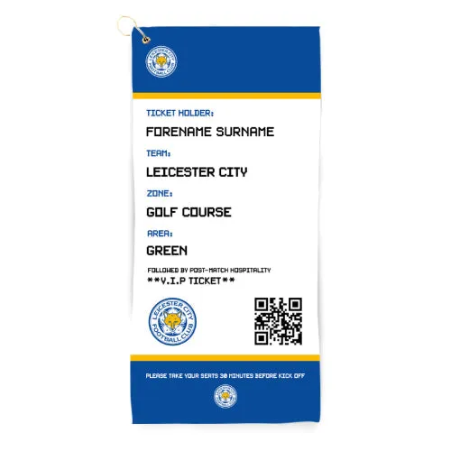 Personalised Leicester City FC Ticket Golf Towel