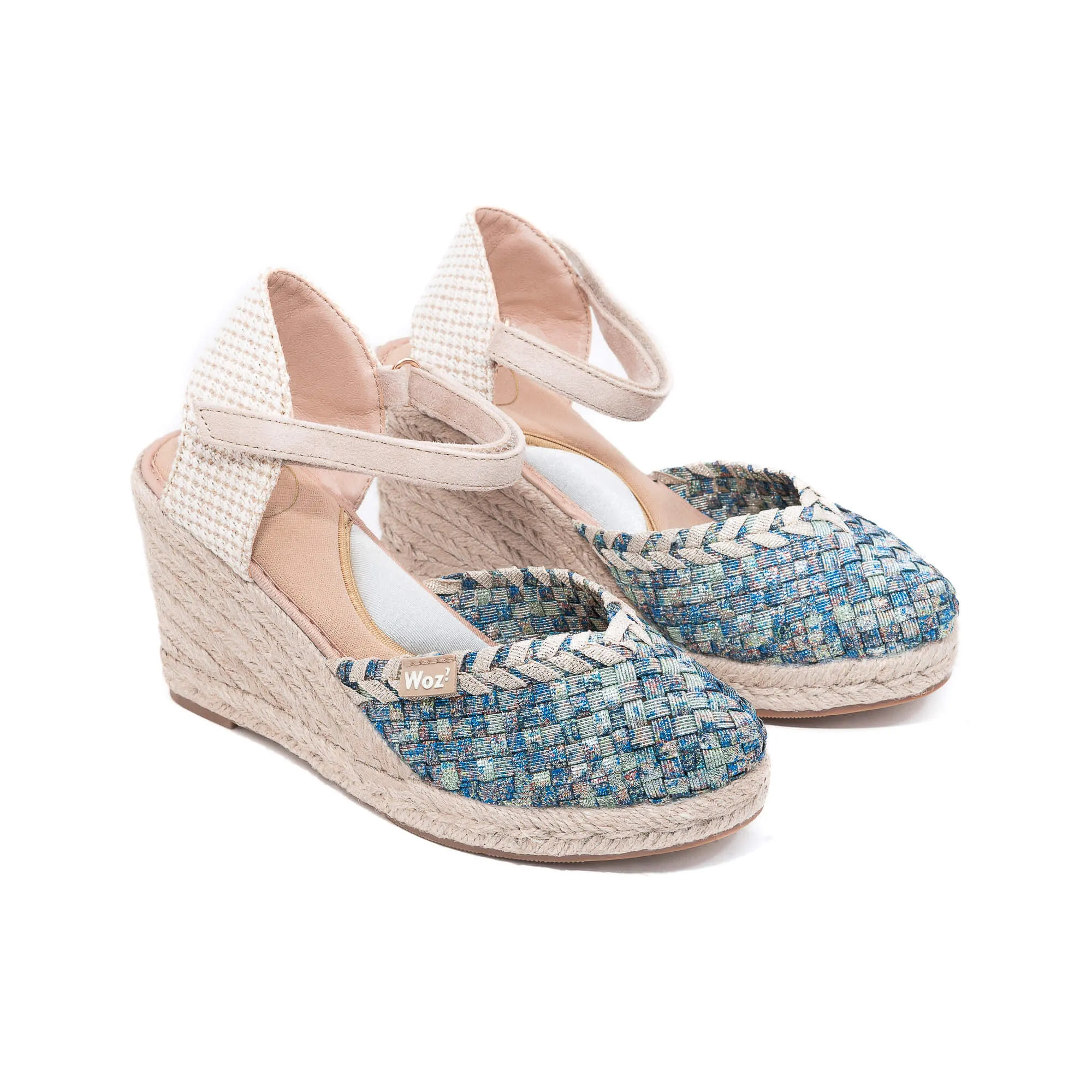 Pisa Blue & Light Gold Espadrilles