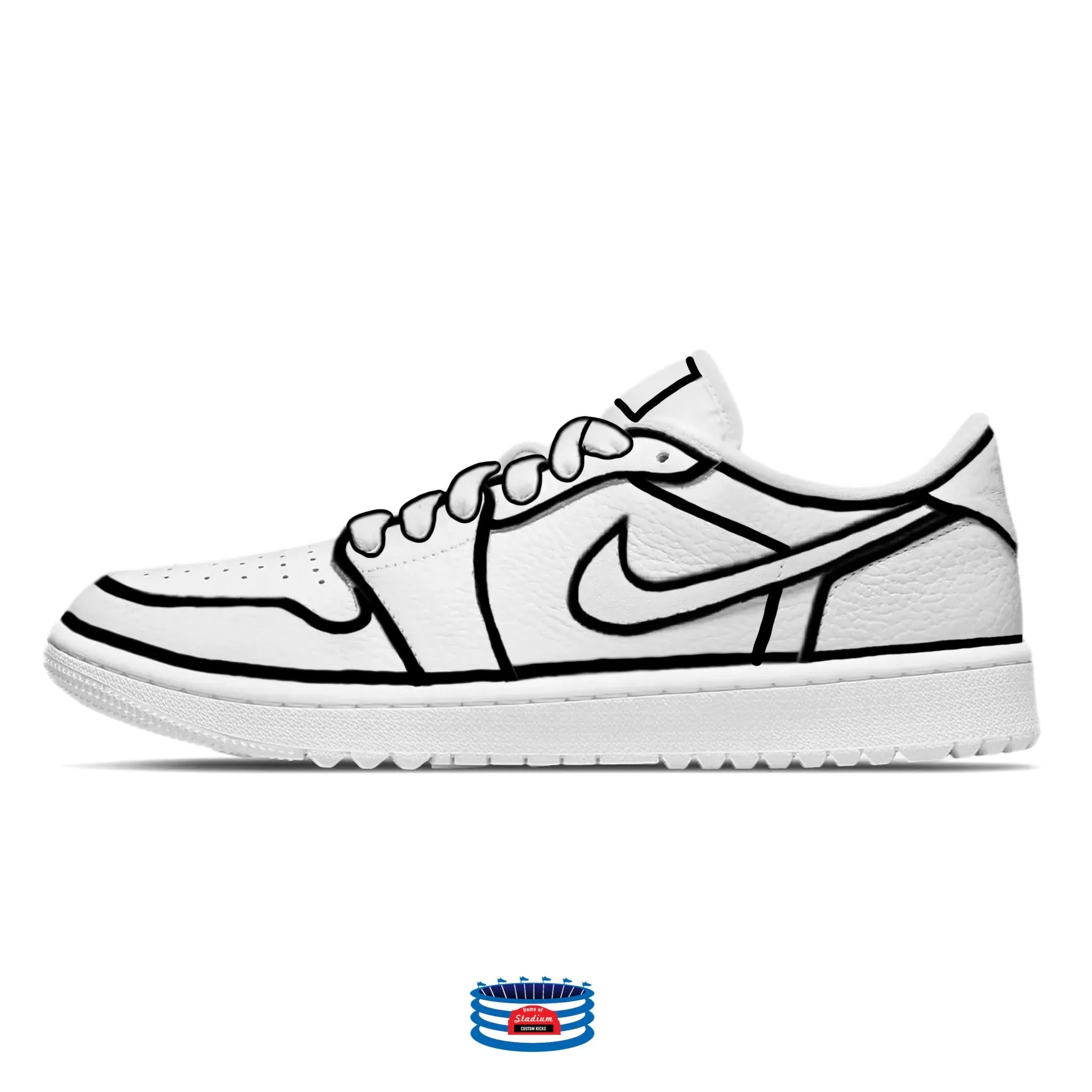 "Black Lines" Jordan 1 Golf Shoes by Stadium Custom Kicks