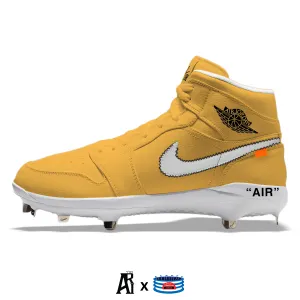 "Golden Yellow Force OW" Jordan 1 Retro Cleats