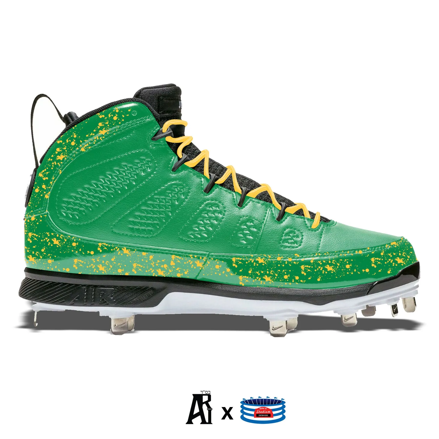 "Oakland Splatter" Jordan 9 Retro Cleats