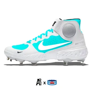 "Retro Teal & White" Nike Alpha Huarache Elite 3 Mid Cleats