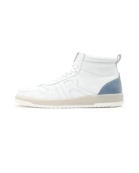 Rare Rabbit Men's Nebula High White Leather Lace-Up High-Top Sneaker Shoes