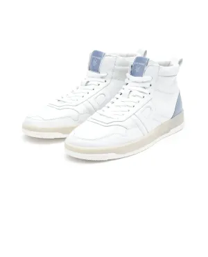 Rare Rabbit Men's Nebula High White Leather Lace-Up High-Top Sneaker Shoes