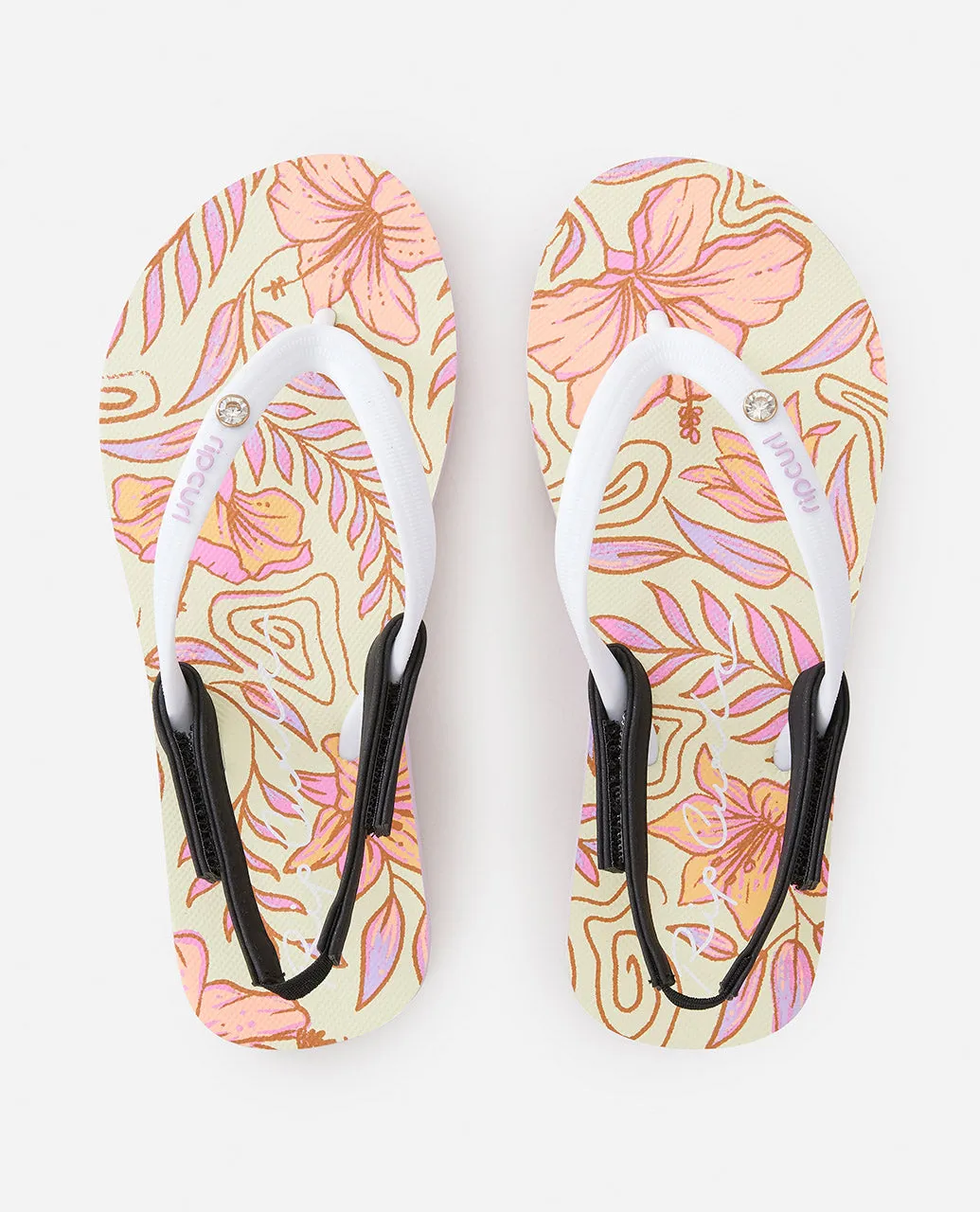 Rip Curl Kids Hidden Tropics Summer Flip Flops - Yellow