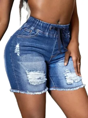 Ripped Denim Shorts blue for Women: Embrace Casual Chic with Style