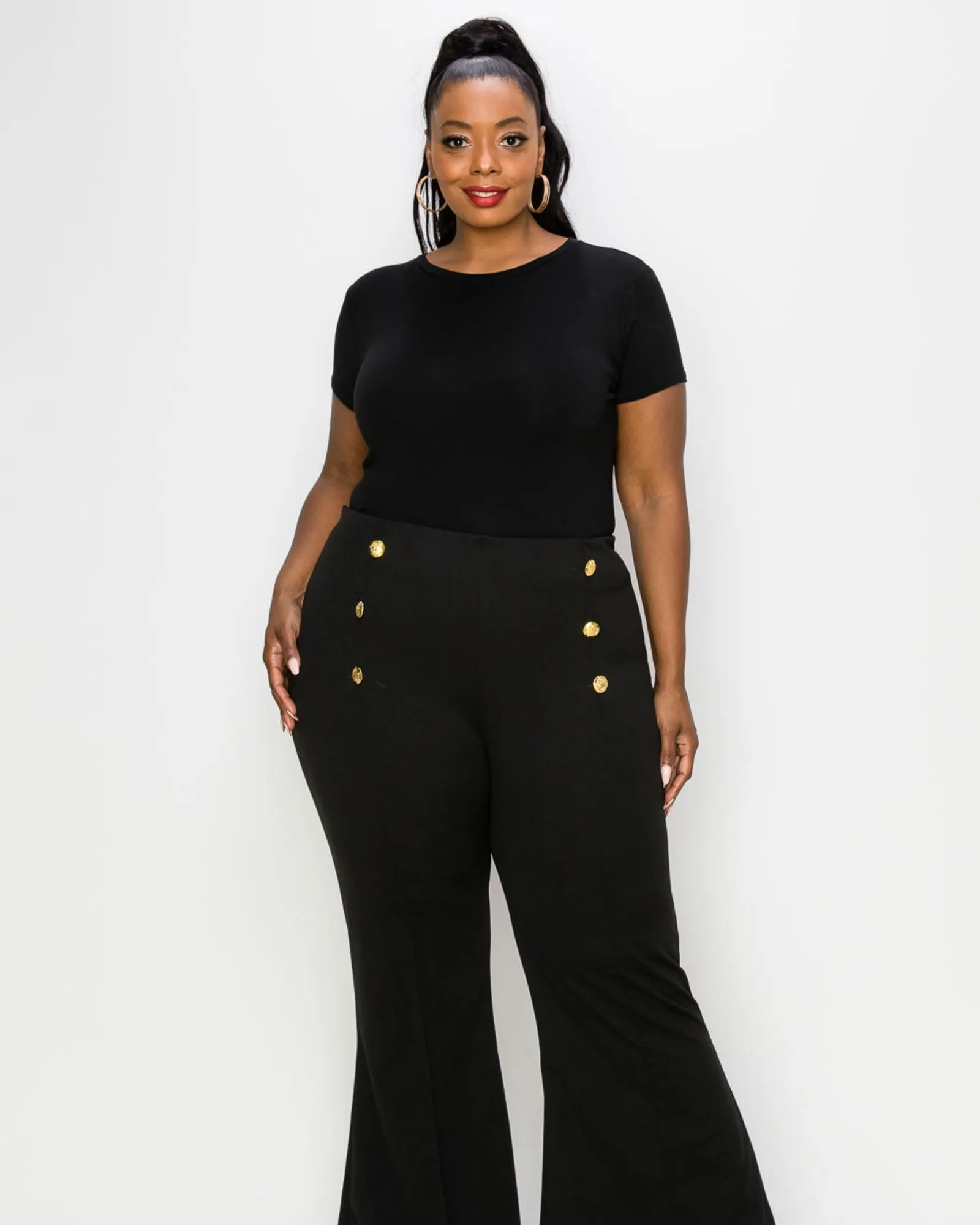 Ruth High Waisted Flare Pants | Black