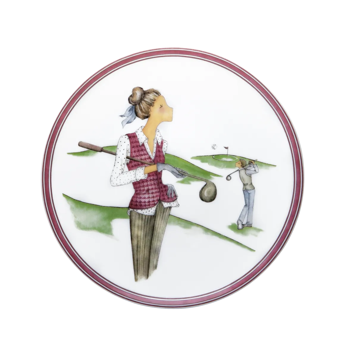 Set of 2 Dessert Plates LES WEEKENDS DE MLLE GOLF