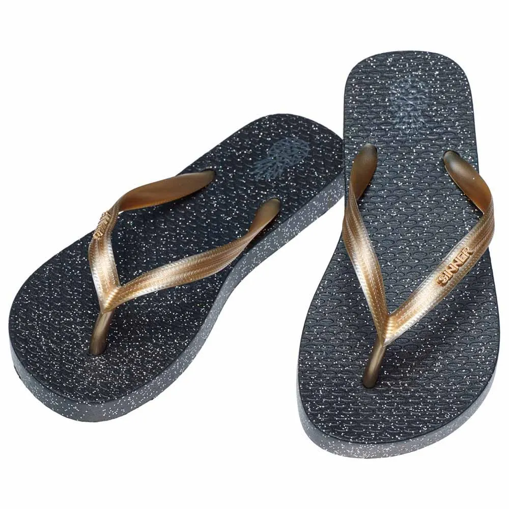 Sinner PADANK Women's Flip Flops - Black/ Glitter