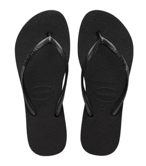 Slim Flatform Flip Flops Black