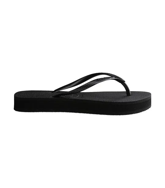 Slim Flatform Flip Flops Black