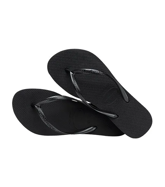 Slim Flatform Flip Flops Black