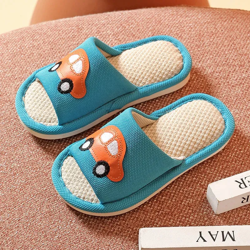 Slippers for Boy Girl Summer Spring Flat Shoes Children Home Indoor Cartoon Car Cute Fashion Kids Sandals Slides Flip Flops