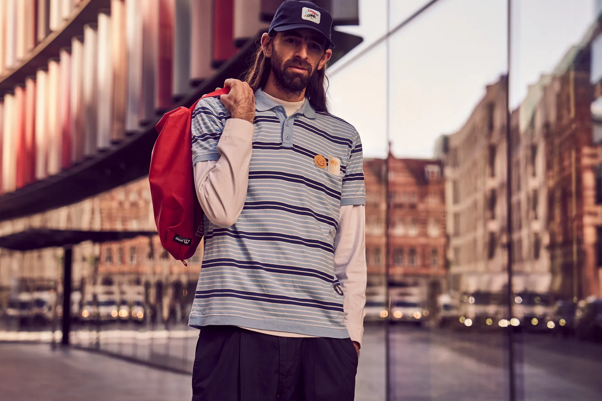 Sounder x Random Golf Club Monterey Polo - Sky Blue and Indigo