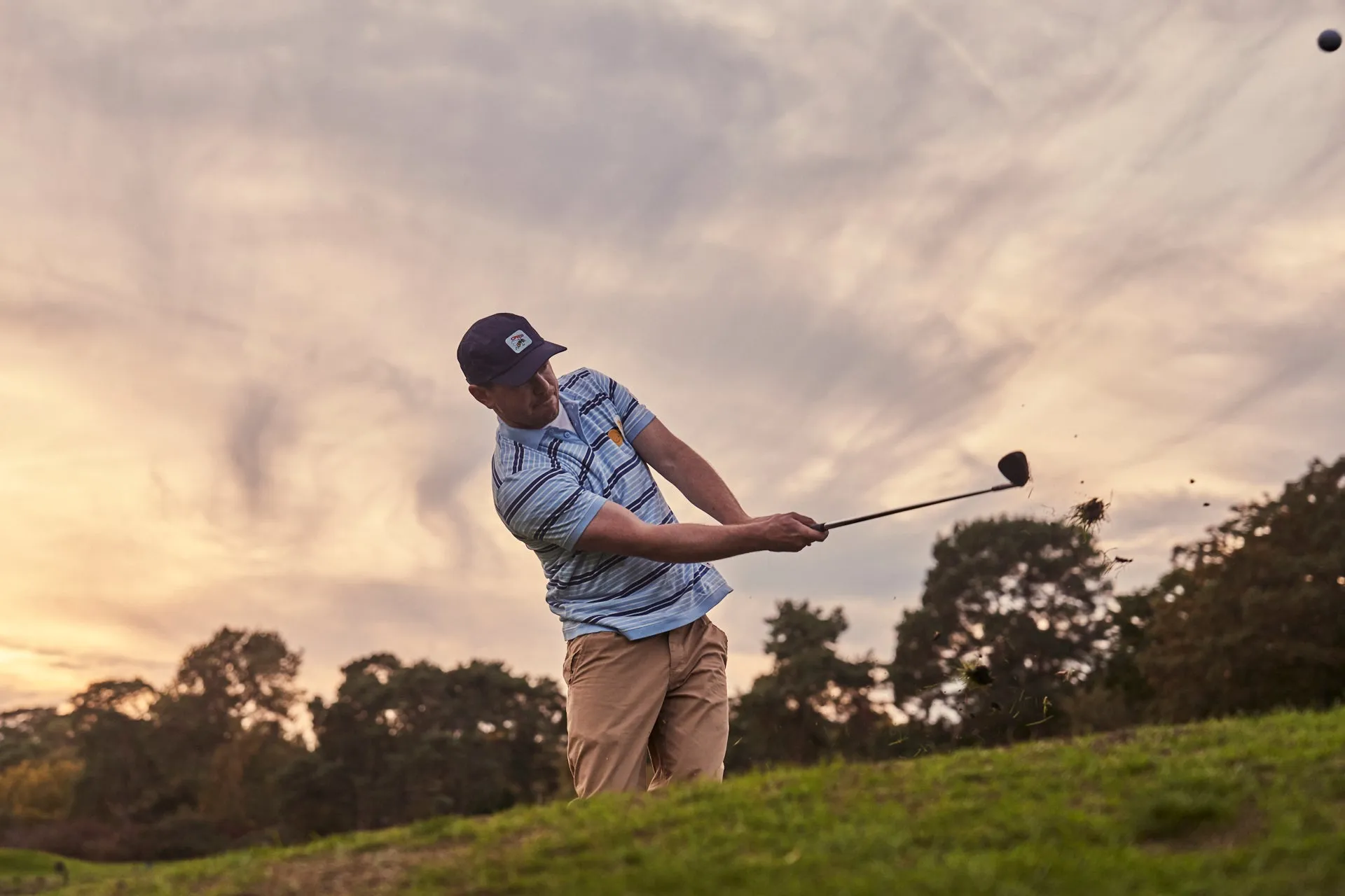 Sounder x Random Golf Club Monterey Polo - Sky Blue and Indigo