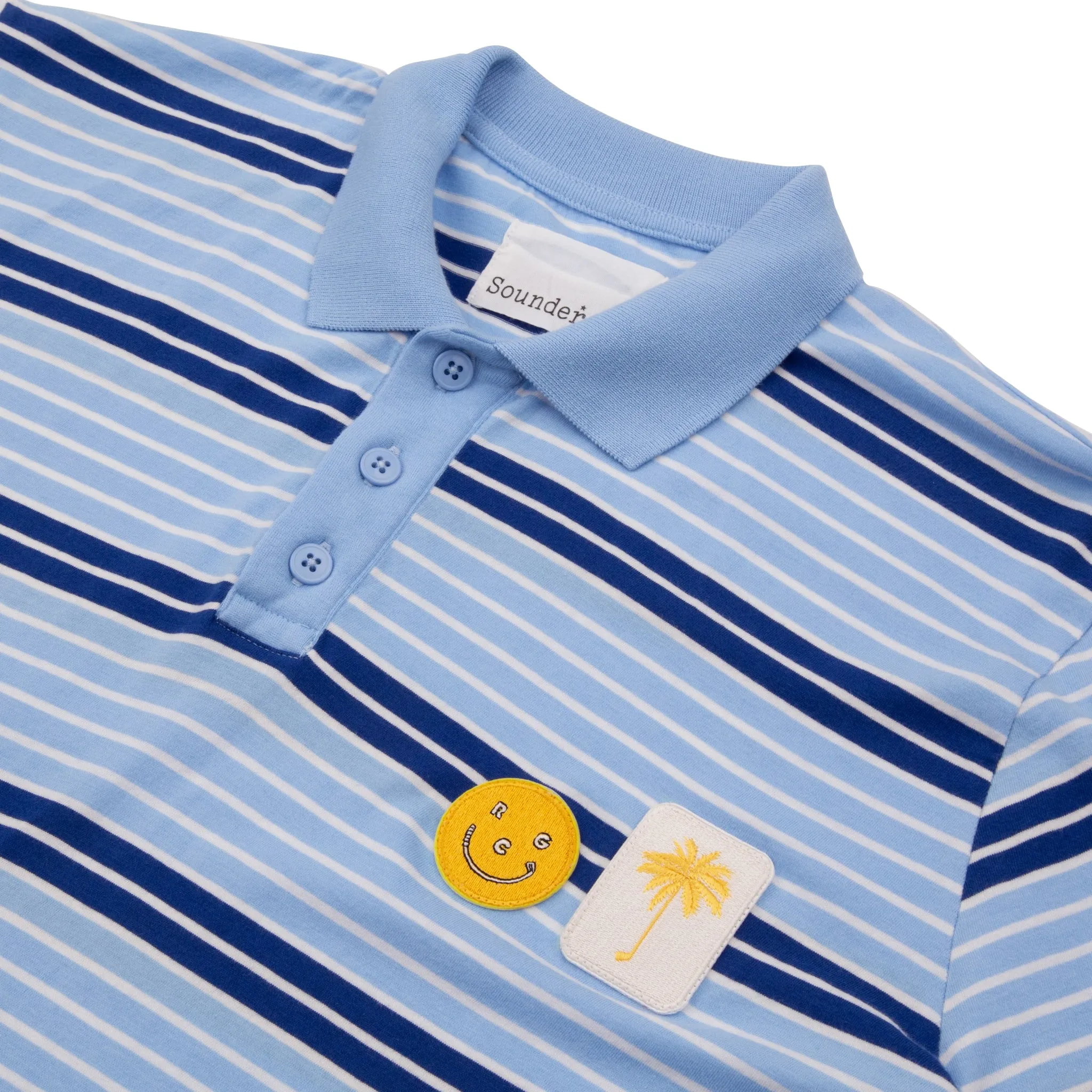 Sounder x Random Golf Club Monterey Polo - Sky Blue and Indigo