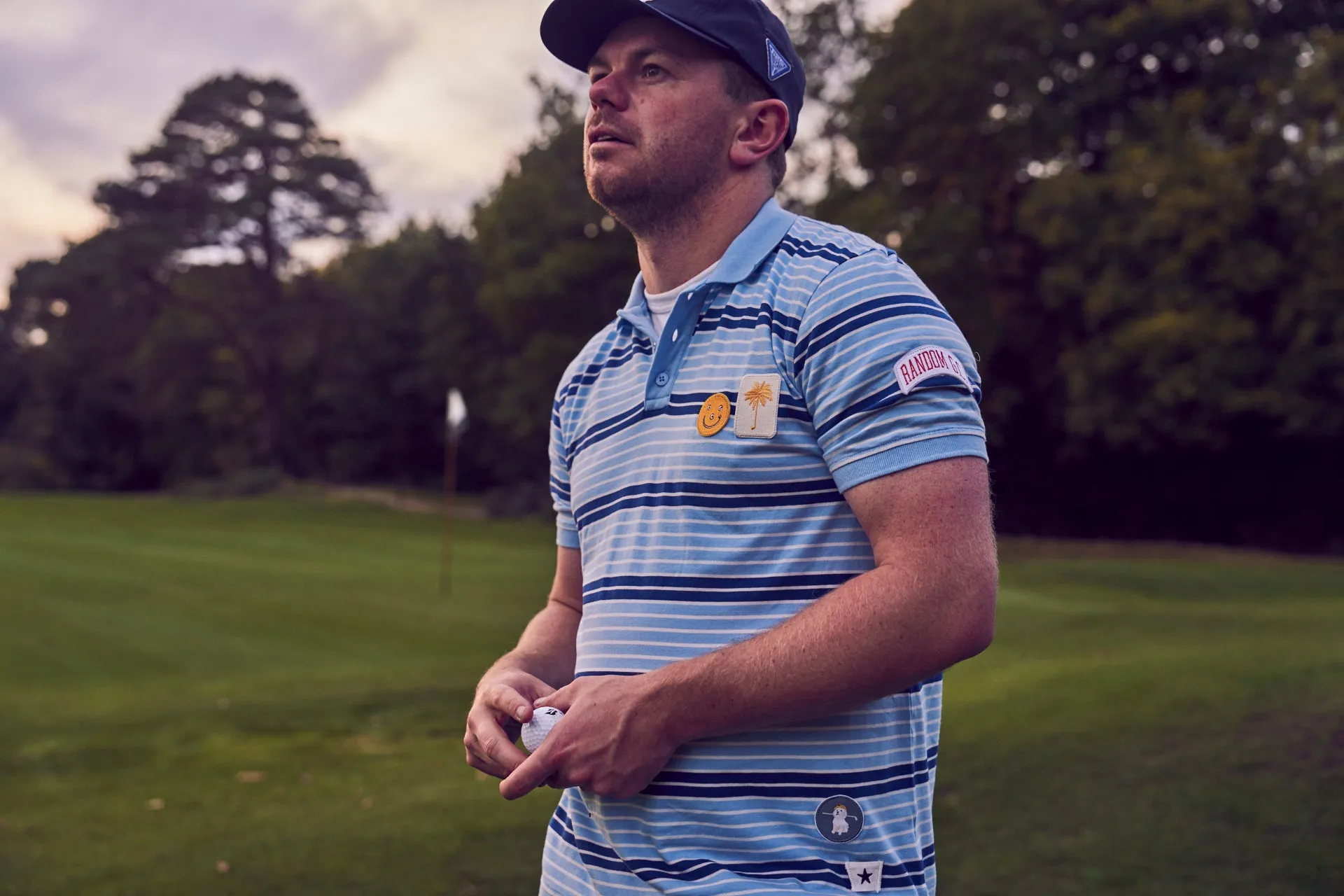 Sounder x Random Golf Club Monterey Polo - Sky Blue and Indigo