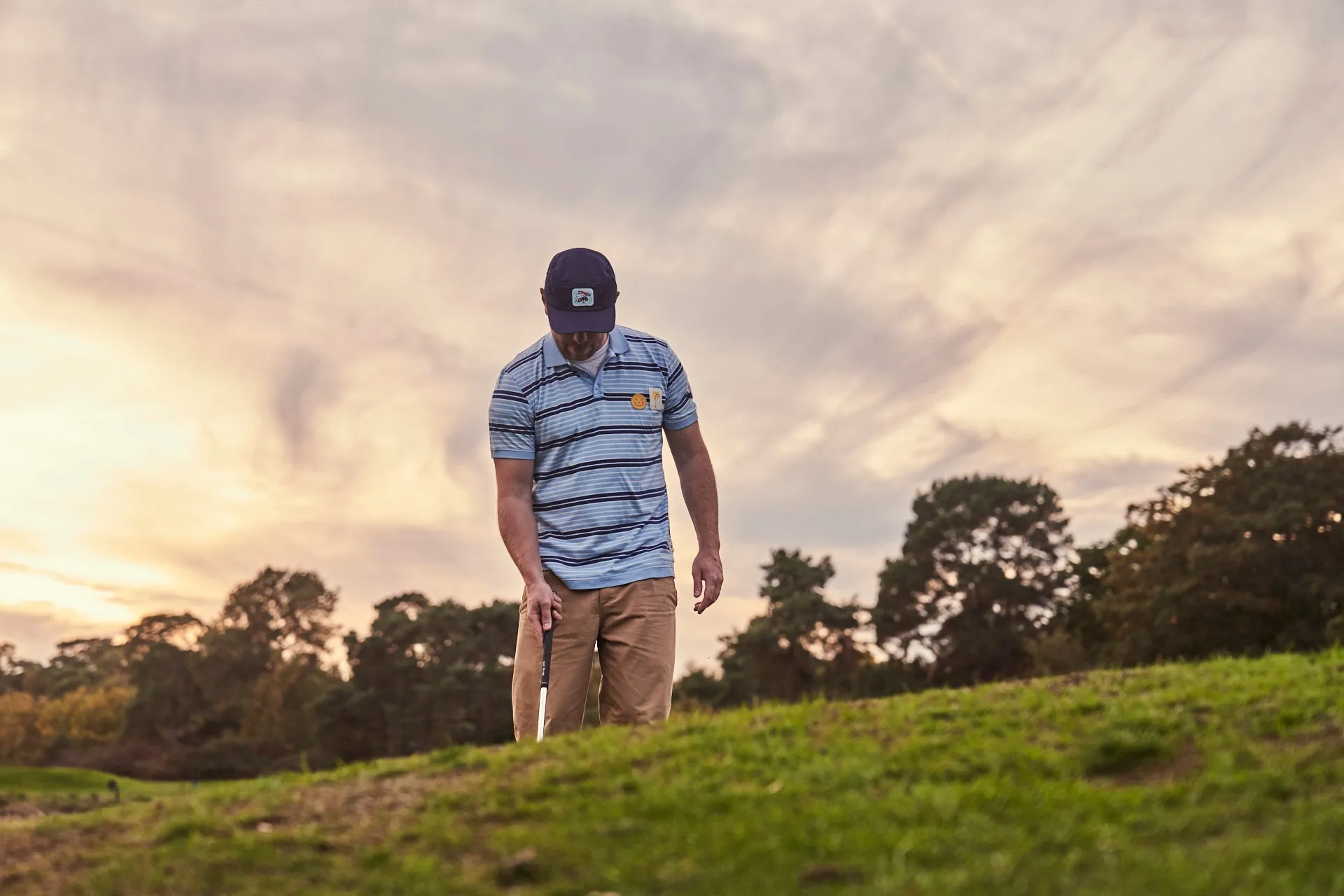 Sounder x Random Golf Club Monterey Polo - Sky Blue and Indigo